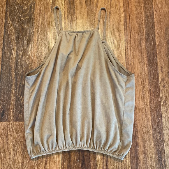 Tan Suede Cross Top - Picture 3 of 3